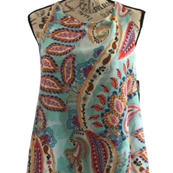 Zack & Rachel Women's Size Small Sleeveless Top Paisley Print 100% Polyester NEW - Picture 8 of 8